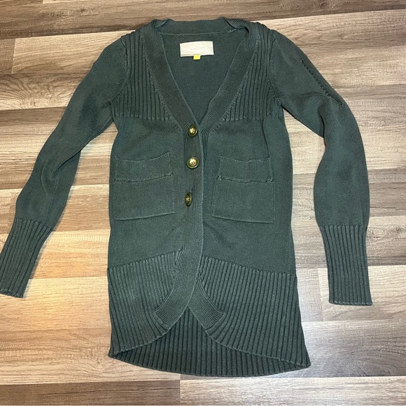 Leifsdottir/Anthropologie Brand Green Cardigan Sweater SZ Small - Picture 3 of 11